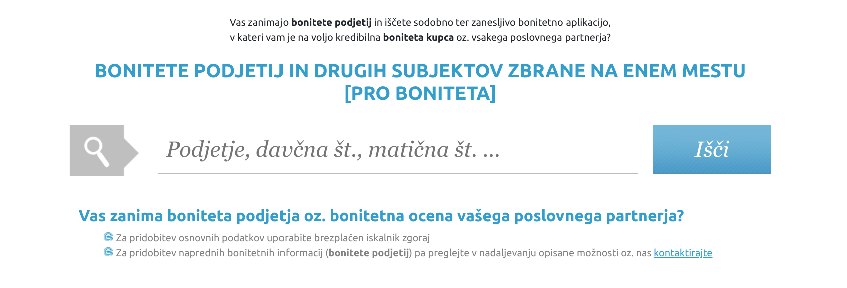 Spletni marketing boniteta prijava